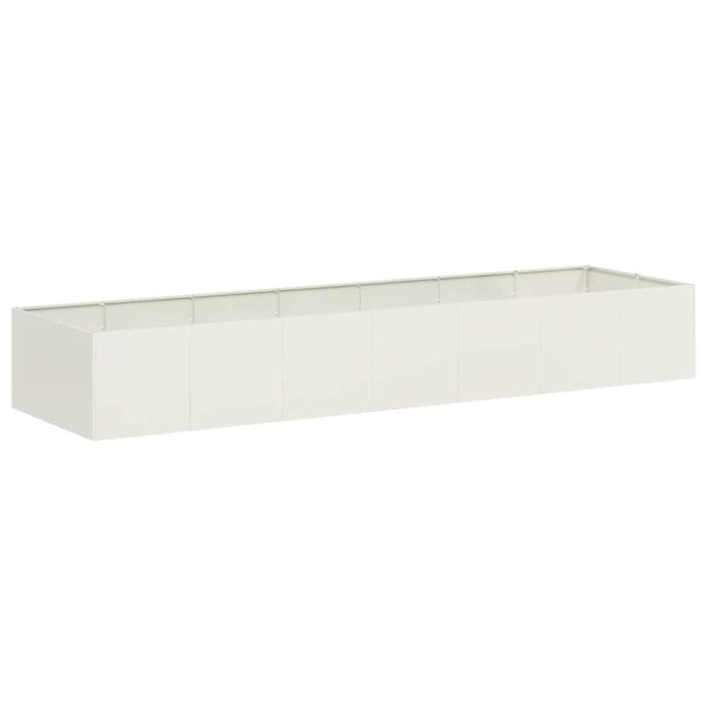 Produktbild för Planteringskärl vit 280x80x40 cm stål