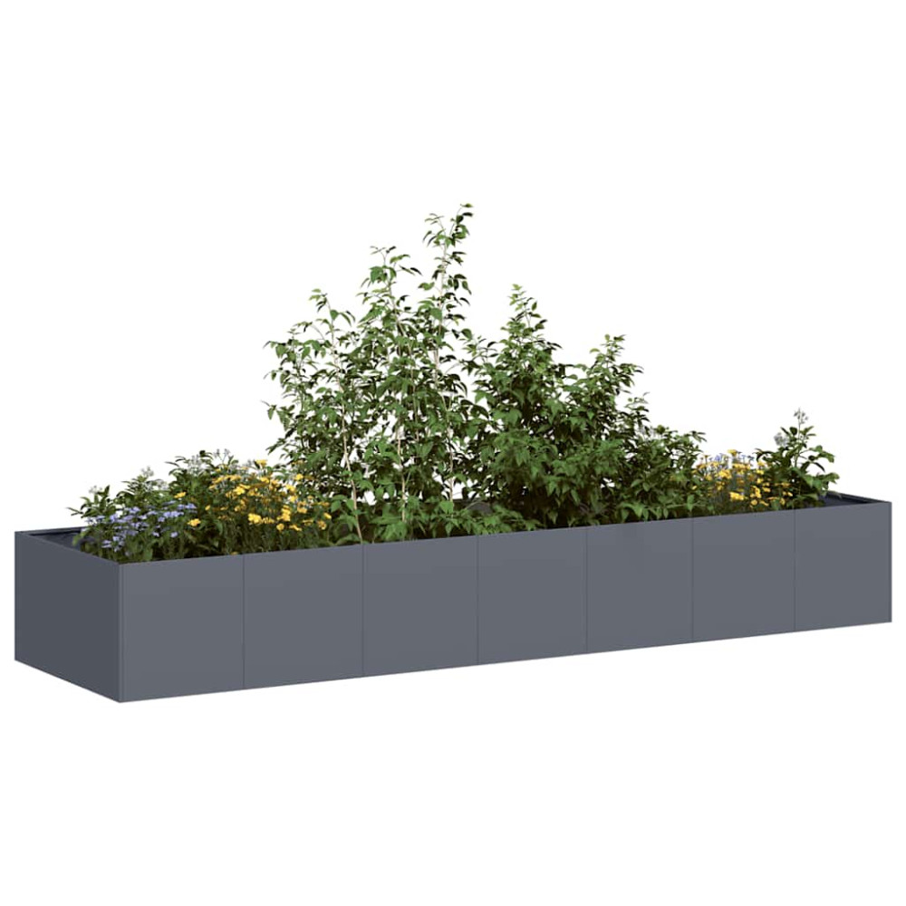 Produktbild för Planteringskärl antracit 280x80x40 cm stål