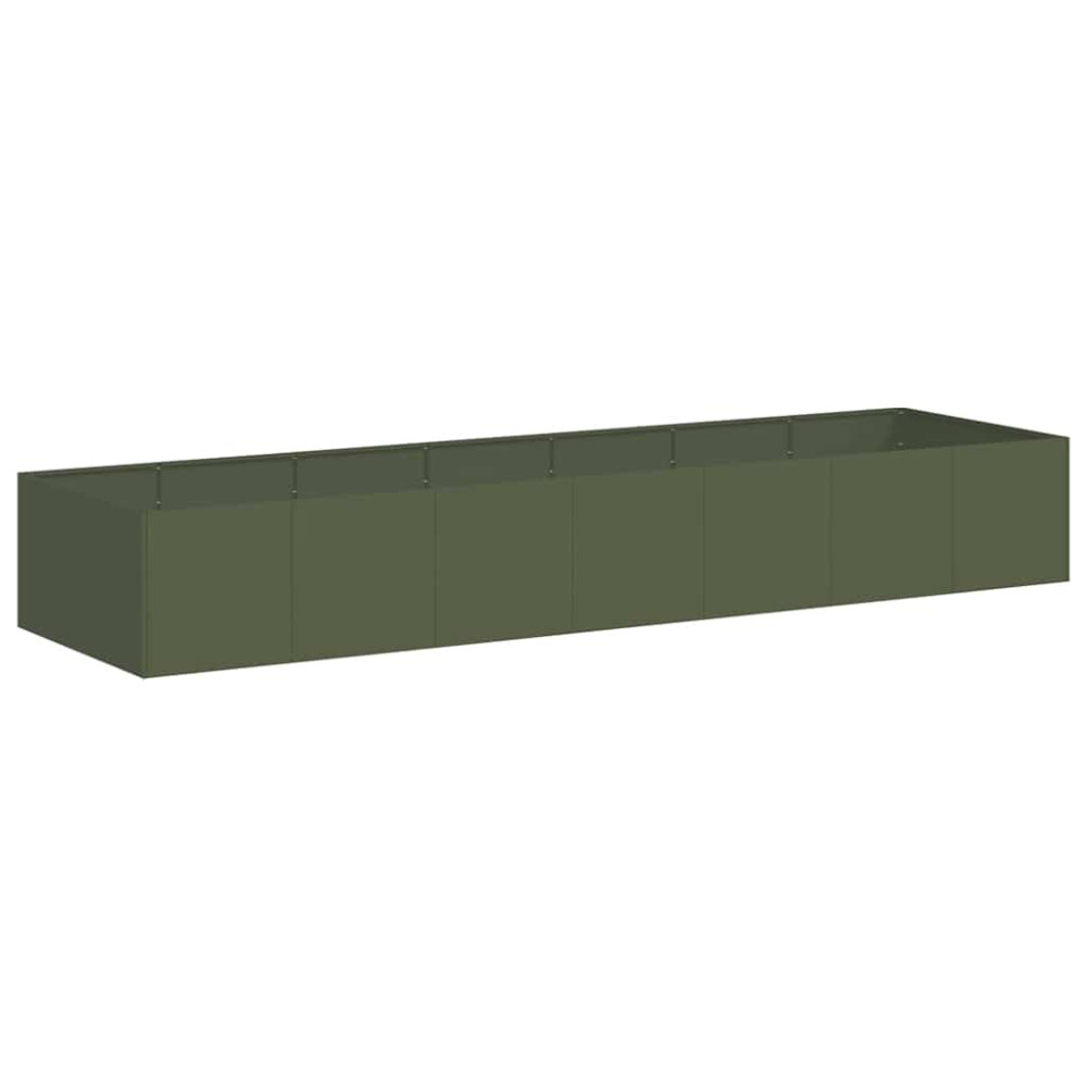 Produktbild för Planteringskärl olivgrön 280x80x40 cm stål
