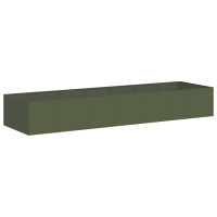 Produktbild för Planteringskärl olivgrön 280x80x40 cm stål