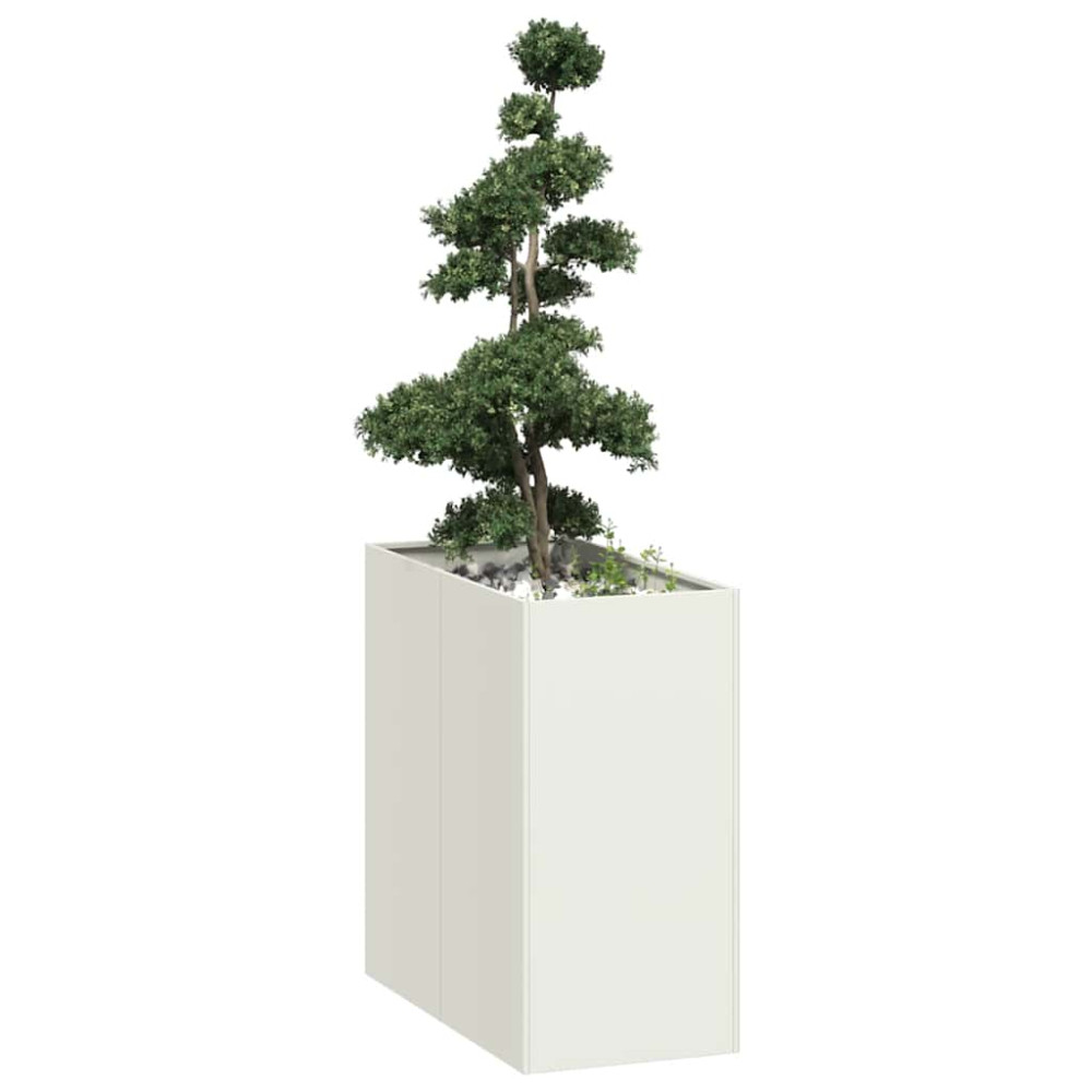 Produktbild för Planteringskärl vit 40x80x80 cm stål