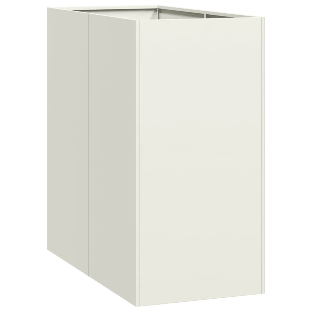 Produktbild för Planteringskärl vit 40x80x80 cm stål