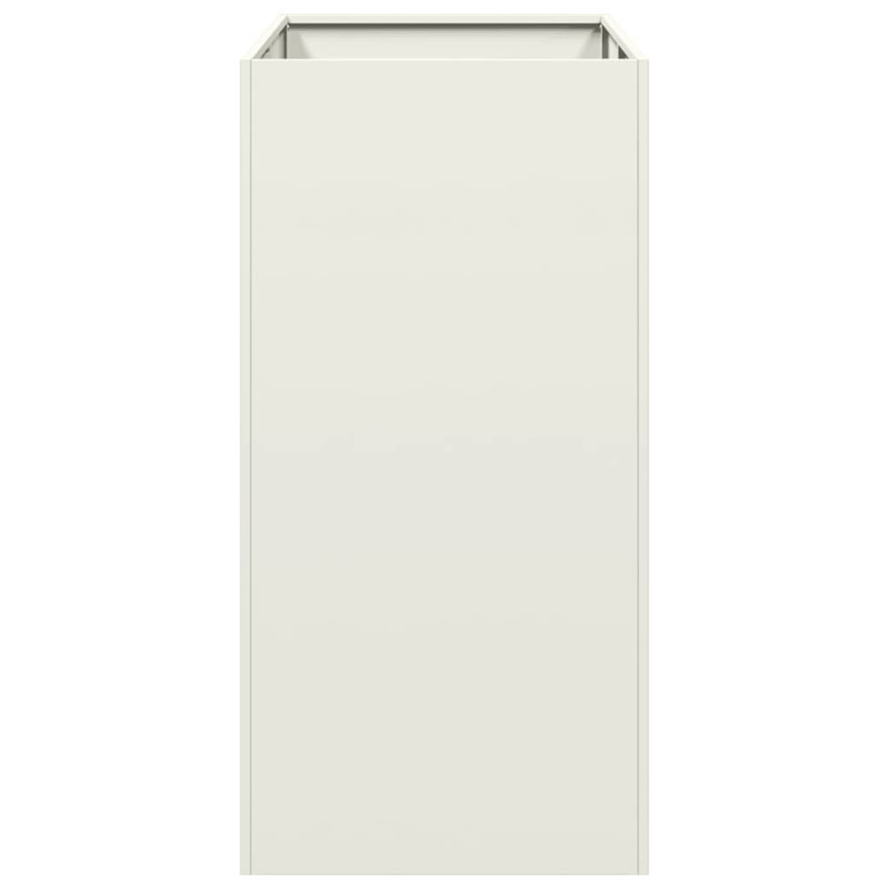 Produktbild för Planteringskärl vit 40x80x80 cm stål