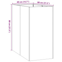 Produktbild för Planteringskärl vit 40x80x80 cm stål