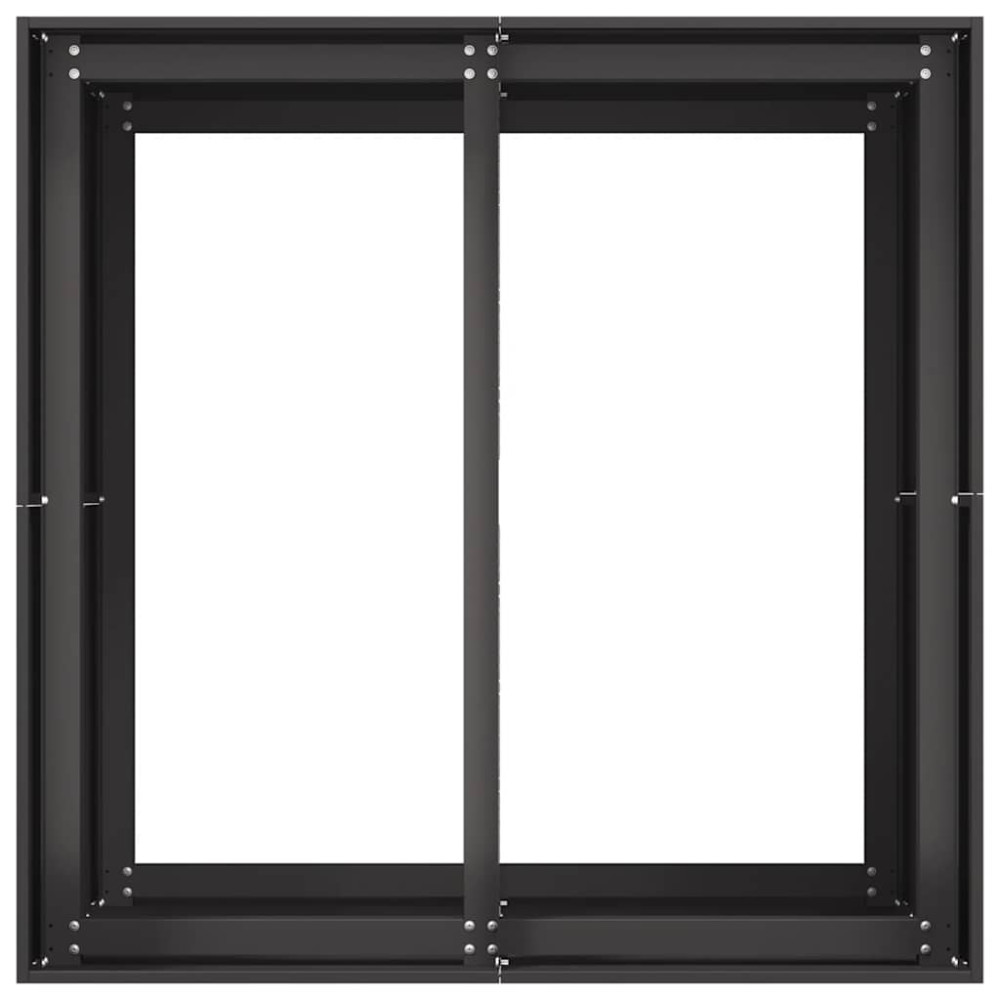 Produktbild för Odlingslåda svart 80x80x80 cm stål