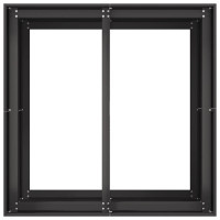 Produktbild för Odlingslåda svart 80x80x80 cm stål