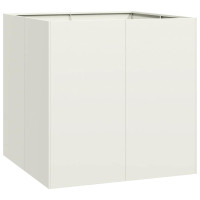 Produktbild för Planteringskärl vit 80x80x80 cm stål