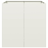 Produktbild för Planteringskärl vit 80x80x80 cm stål