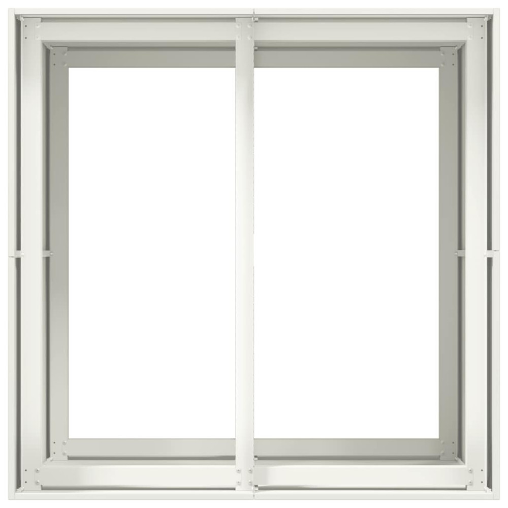 Produktbild för Planteringskärl vit 80x80x80 cm stål