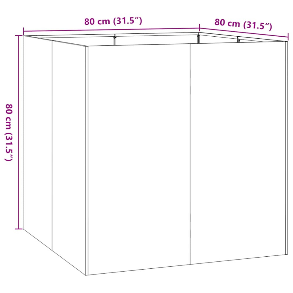 Produktbild för Planteringskärl vit 80x80x80 cm stål