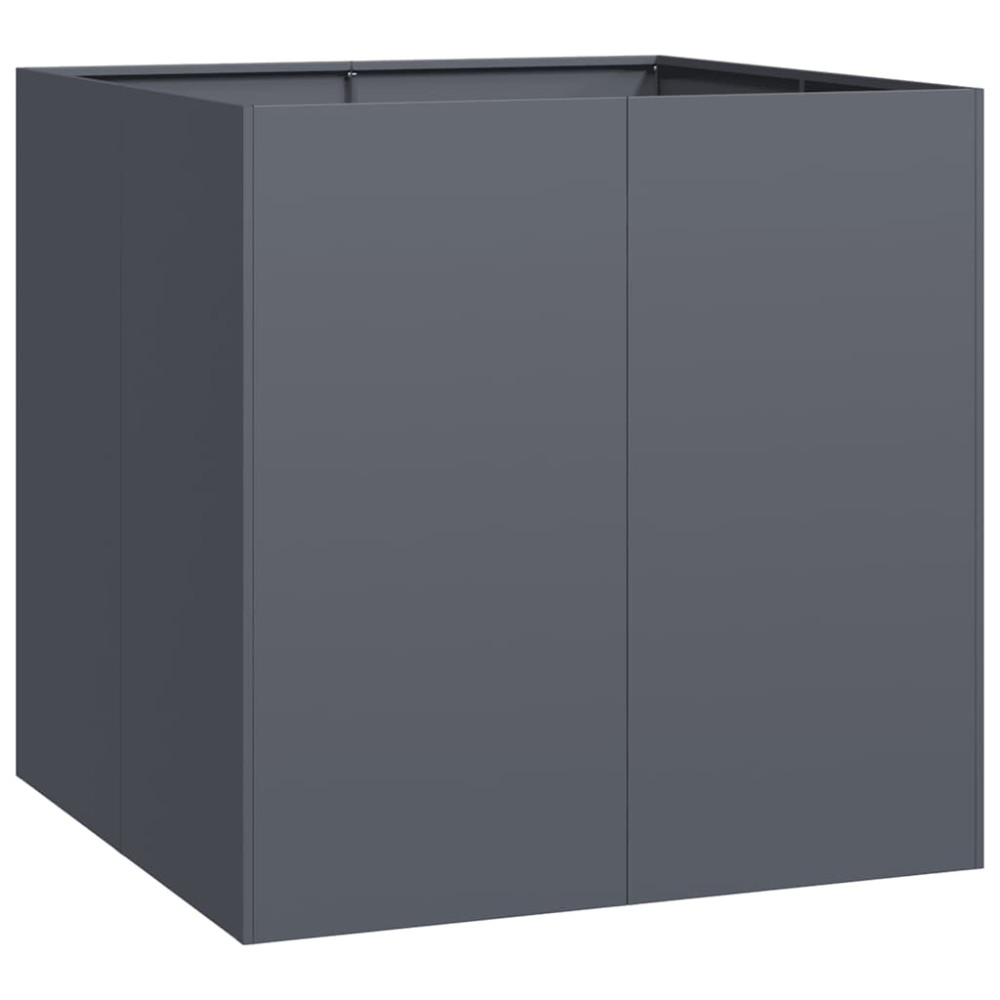 Produktbild för Planteringskärl antracit 80x80x80 cm stål