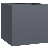 Produktbild för Planteringskärl antracit 80x80x80 cm stål