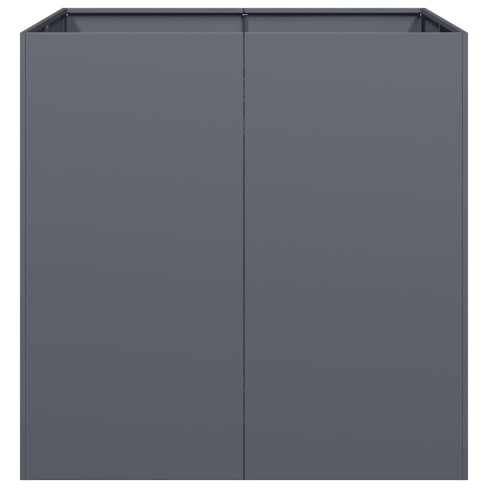 Produktbild för Planteringskärl antracit 80x80x80 cm stål