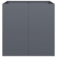 Produktbild för Planteringskärl antracit 80x80x80 cm stål