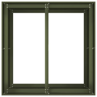 Produktbild för Planteringskärl olivgrön 80x80x80 cm stål