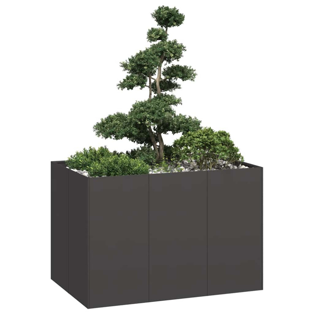 Produktbild för Planteringskärl svart 120x80x80 cm stål