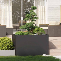 Produktbild för Planteringskärl svart 120x80x80 cm stål