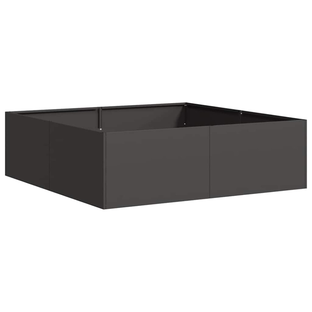 Produktbild för Planteringskärl svart 100x100x30 cm stål