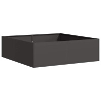 Produktbild för Planteringskärl svart 100x100x30 cm stål