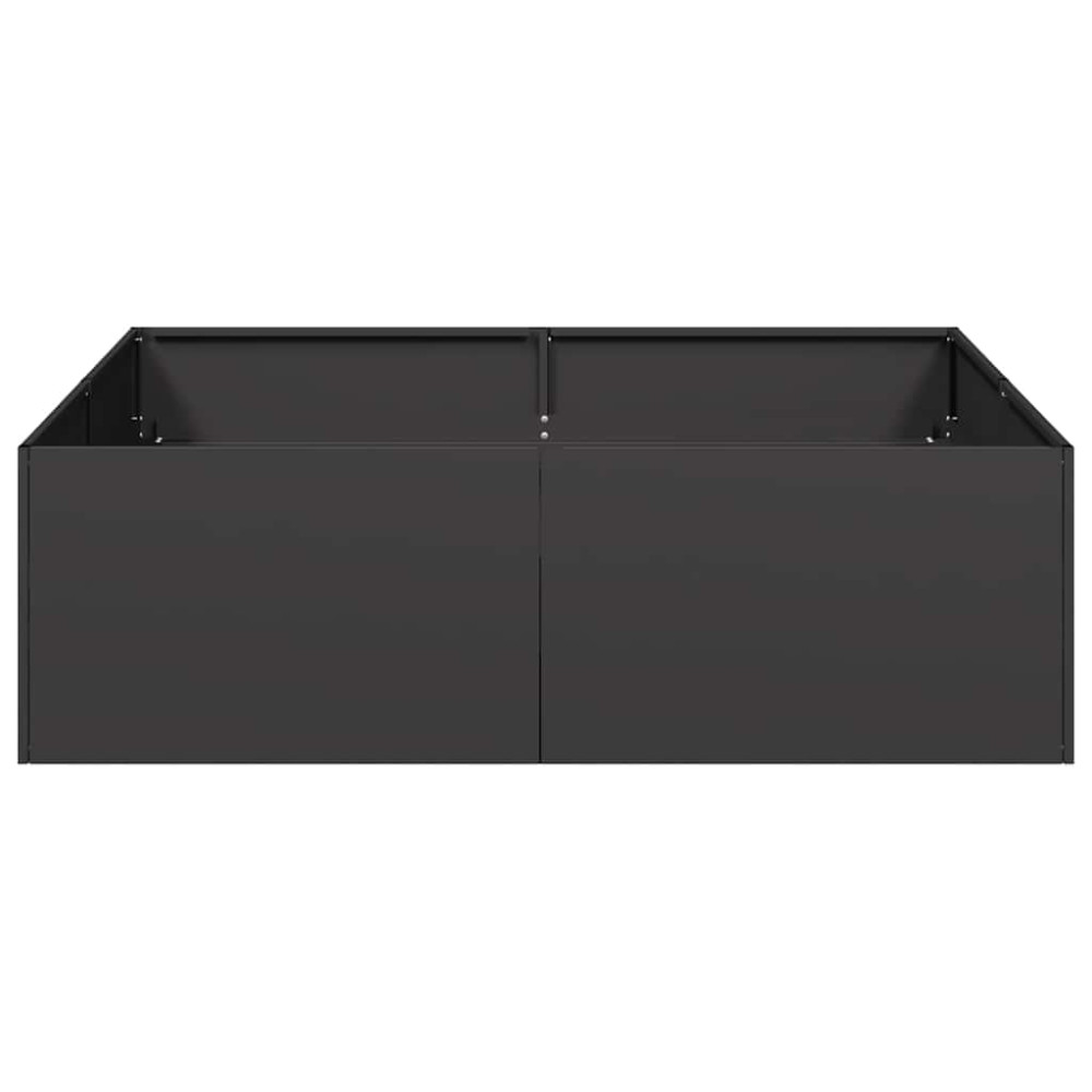 Produktbild för Planteringskärl svart 100x100x30 cm stål