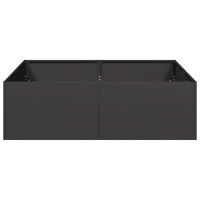 Produktbild för Planteringskärl svart 100x100x30 cm stål