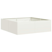 Produktbild för Planteringskärl vit 100x100x30 cm stål