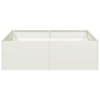 Produktbild för Planteringskärl vit 100x100x30 cm stål
