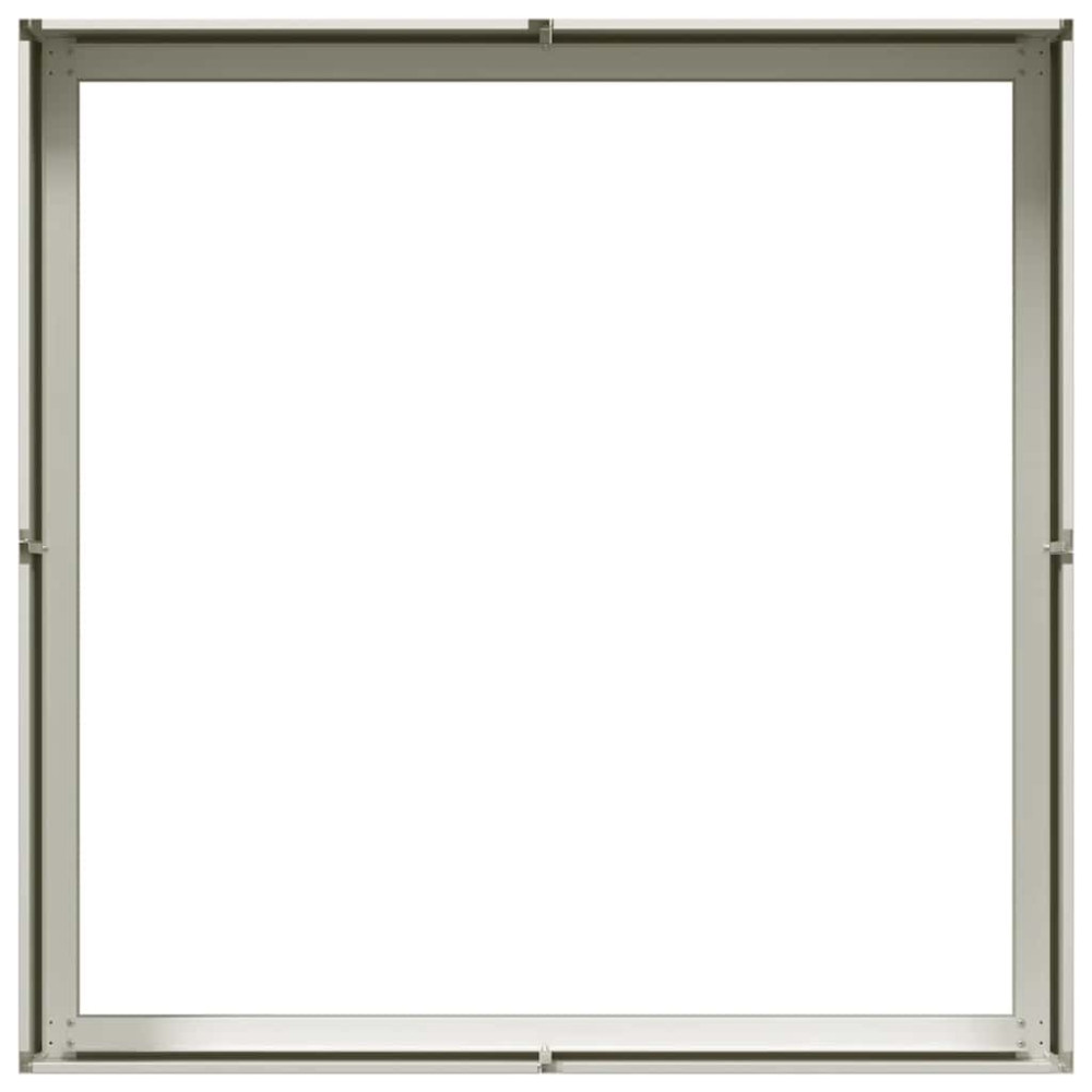 Produktbild för Planteringskärl vit 100x100x30 cm stål