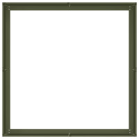 Produktbild för Planteringskärl olivgrön 100x100x30 cm stål