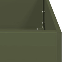 Produktbild för Planteringskärl olivgrön 100x100x30 cm stål