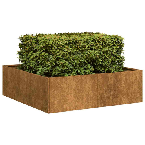 vidaXL Planteringskärl rostig 100x100x30 cm väderbeständigt stål