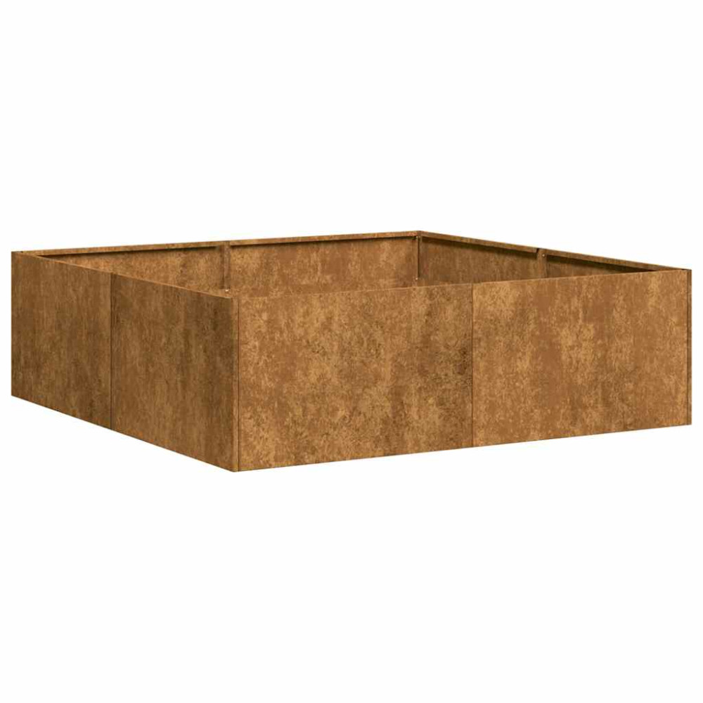 Produktbild för Planteringskärl rostig 100x100x30 cm väderbeständigt stål