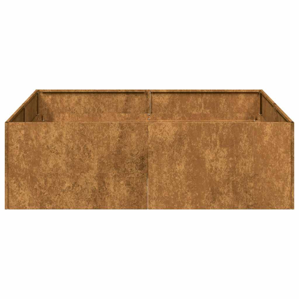Produktbild för Planteringskärl rostig 100x100x30 cm väderbeständigt stål