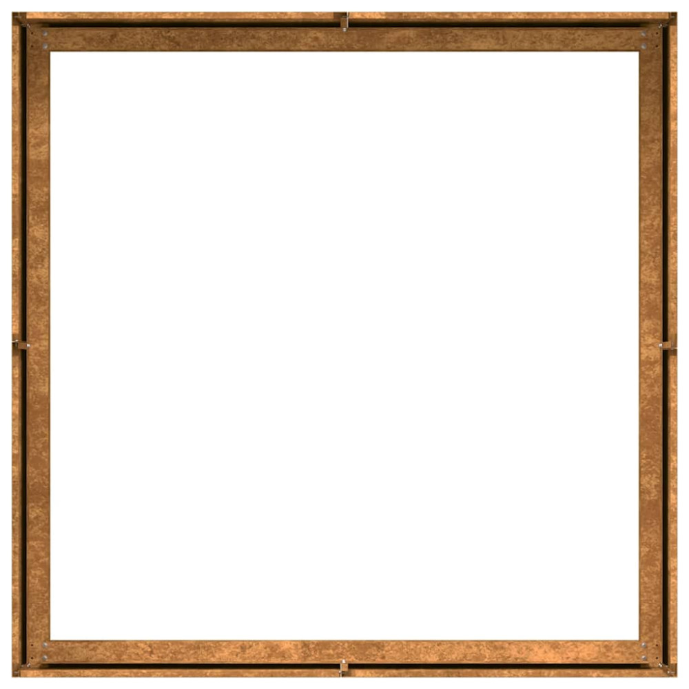 Produktbild för Planteringskärl rostig 100x100x30 cm väderbeständigt stål