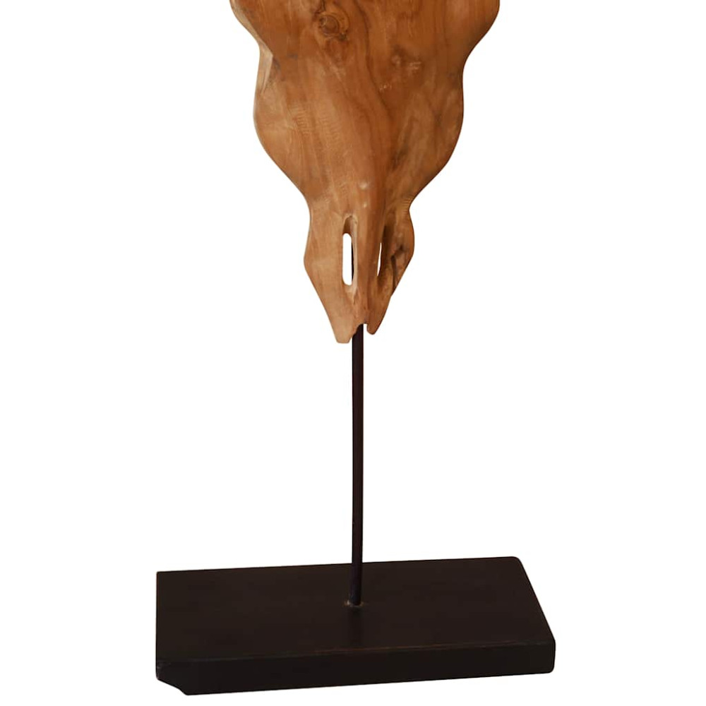 Produktbild för Tjurskalleskulptur teak 66x15x88 cm