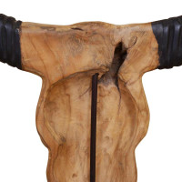 Produktbild för Tjurskalleskulptur teak 66x15x88 cm