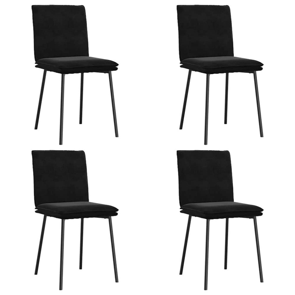Produktbild för Matstolar 4 st svart sammet