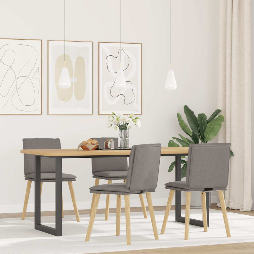 Produktbild för Matstolar 4 st taupe tyg