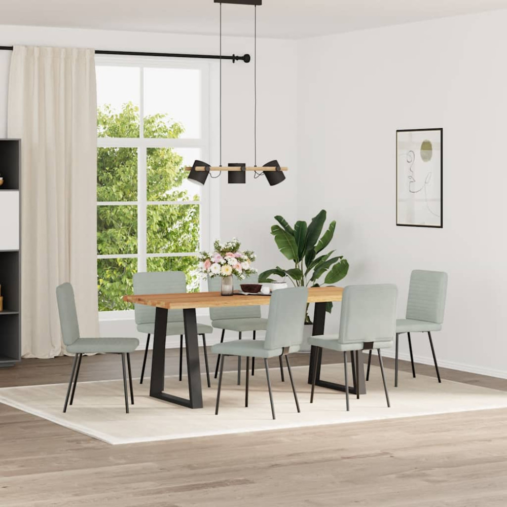 Produktbild för Matstolar 6 st ljusgrå sammet
