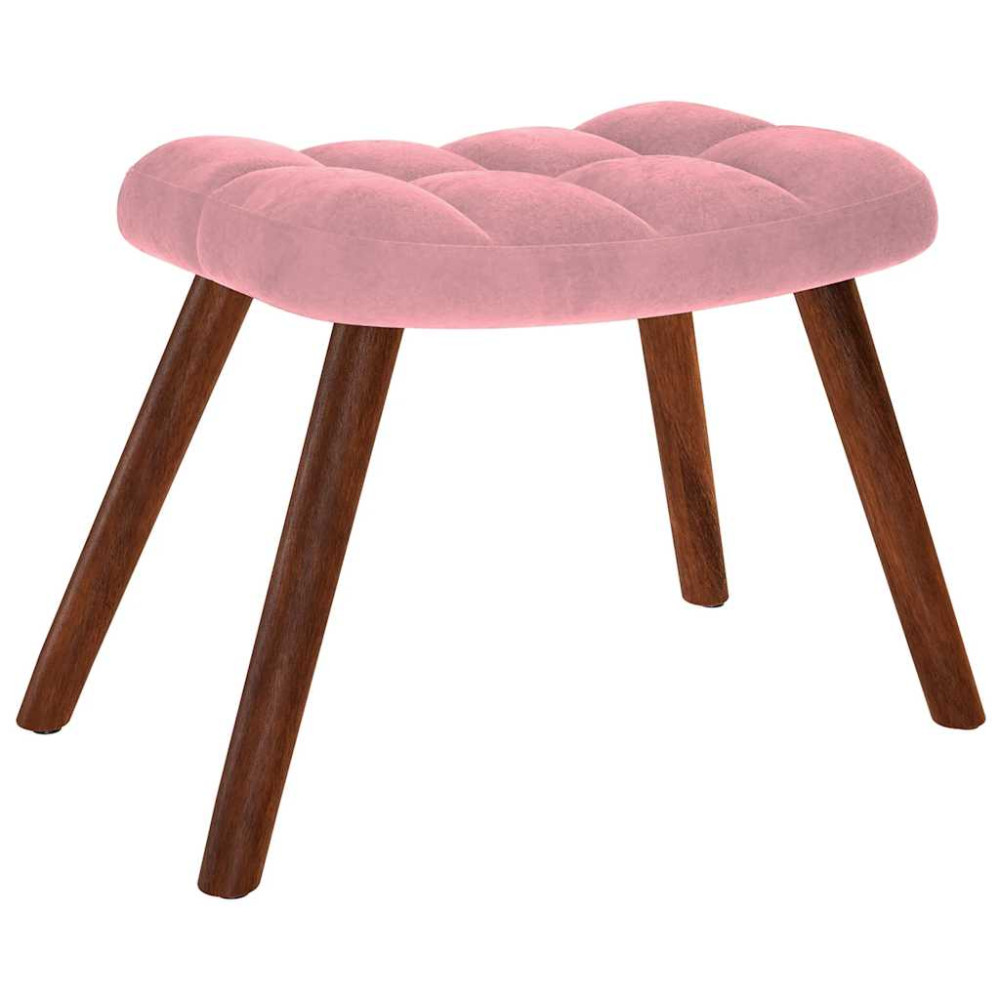 Produktbild för Vilstol med fotpall rosa sammet