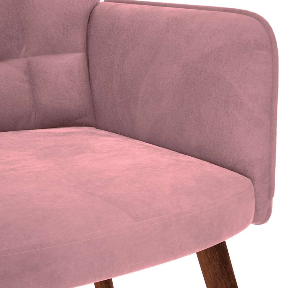 Produktbild för Vilstol med fotpall rosa sammet