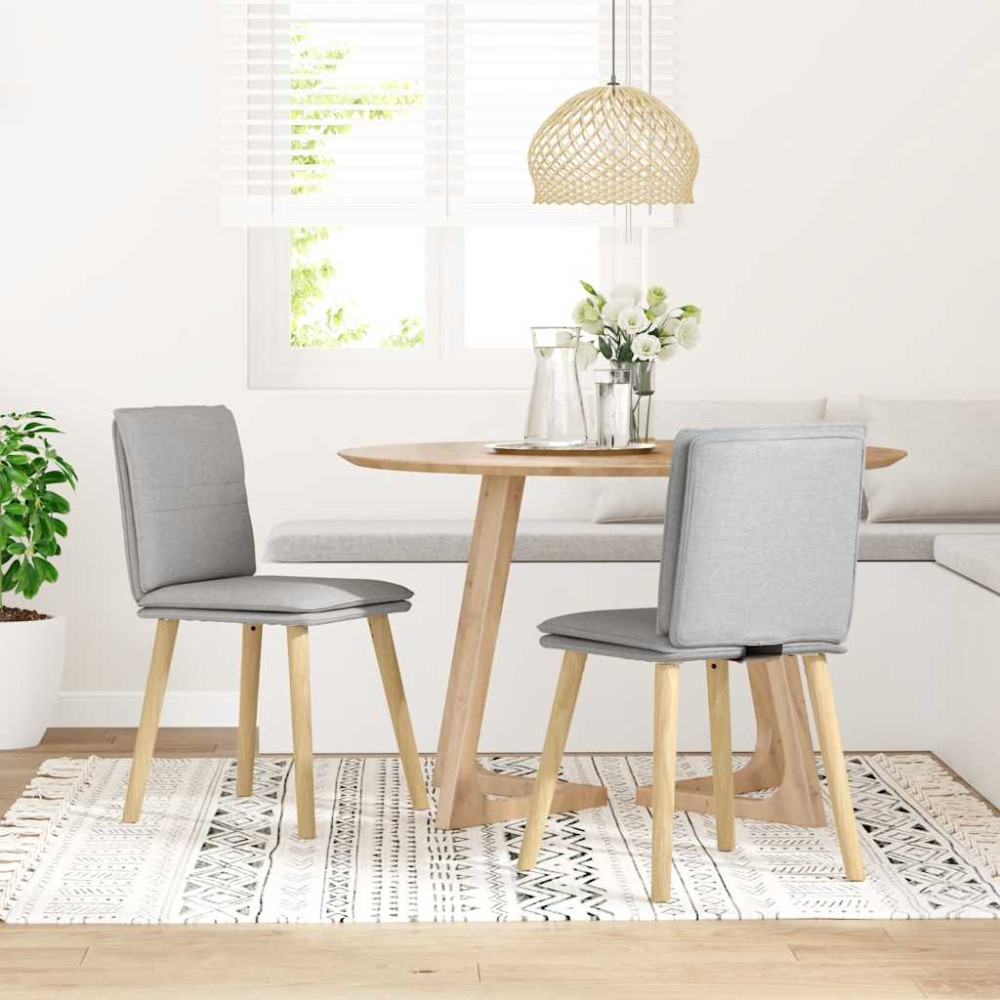Produktbild för Matstolar 2 st molngrått tyg
