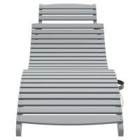 Produktbild för Solsäng 2 st grå 184x55x64 cm massivt akaciaträ