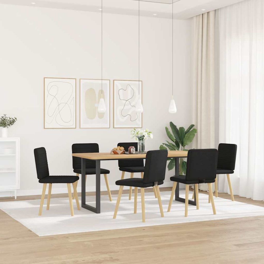 Produktbild för Matstolar 6 st svart tyg