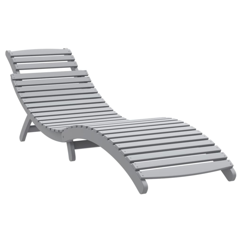 Produktbild för Solsäng grå 184x55x64 cm massivt akaciaträ