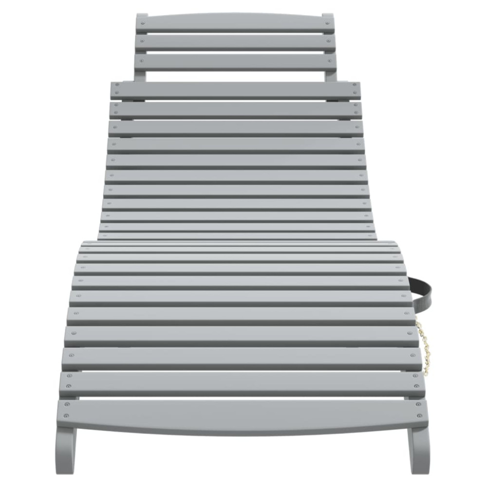 Produktbild för Solsäng grå 184x55x64 cm massivt akaciaträ
