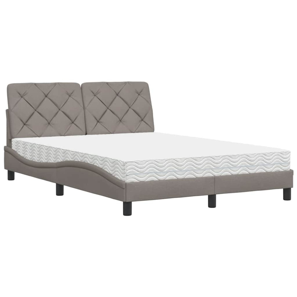 Produktbild för Bed with Mattress Taupe 140x190 cm Fabric