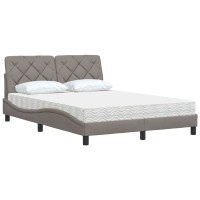 Produktbild för Bed with Mattress Taupe 140x190 cm Fabric
