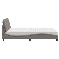 Produktbild för Bed with Mattress Taupe 140x190 cm Fabric