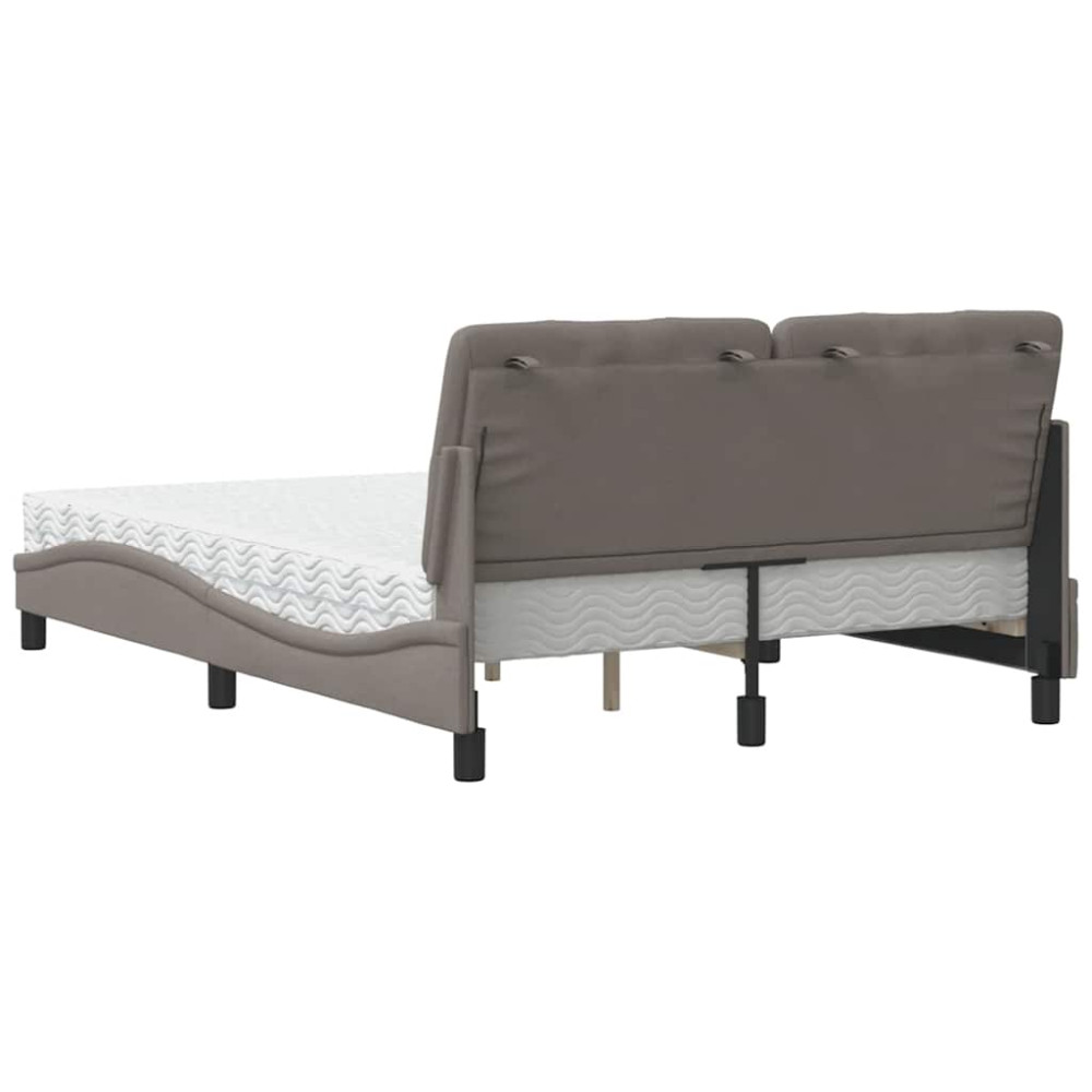 Produktbild för Bed with Mattress Taupe 140x190 cm Fabric